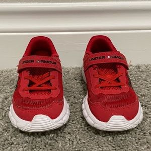 Size 9 Red Under Armour Toddler Tennis Shoes
